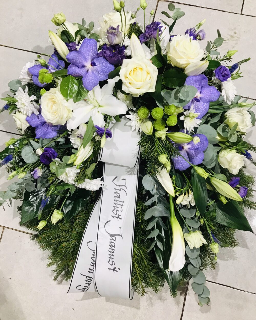 Leinapärg (valge/lilla)